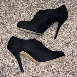black suede booties